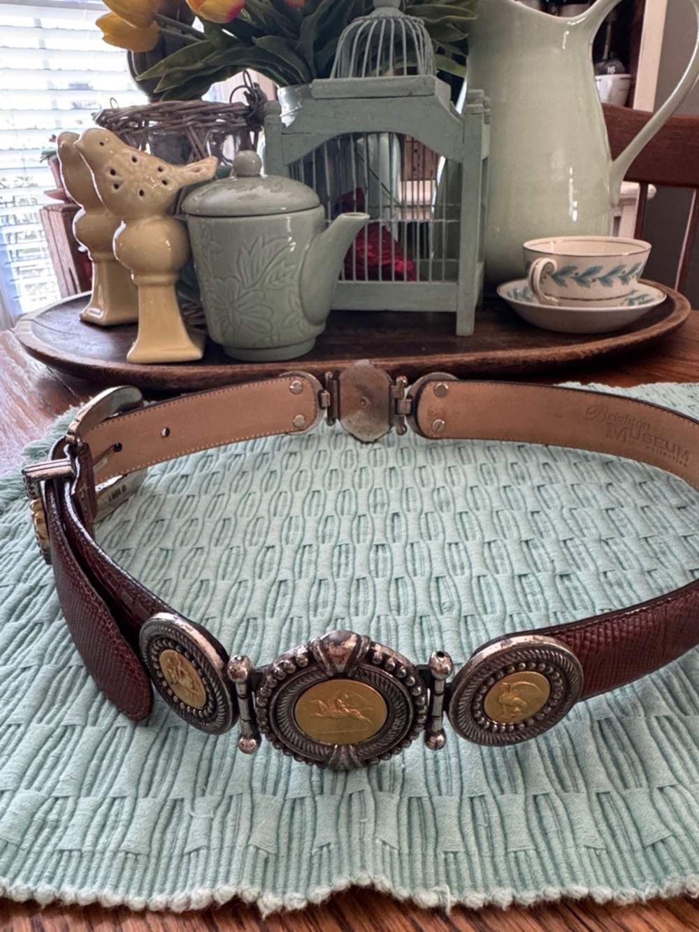 Vintage Rare Brighton Museum Collection Leather Belt With Roman Coins Size M - Picture 2 of 9